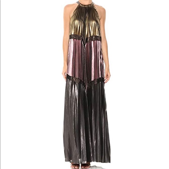 bcbg metallic gown